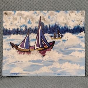 A artist rendition of selling by the sea.